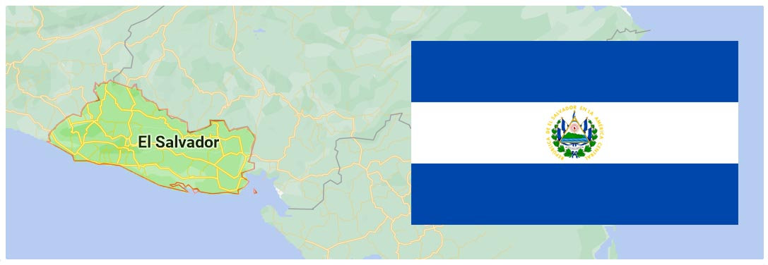 Map and Flag of El Salvador